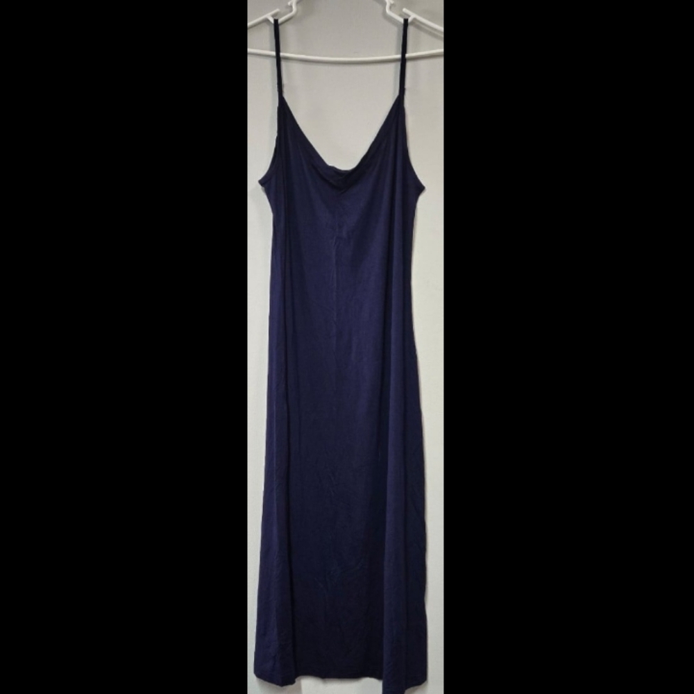 NWT! Elegant Navy Silk Blue Maxi Dress Size Medium